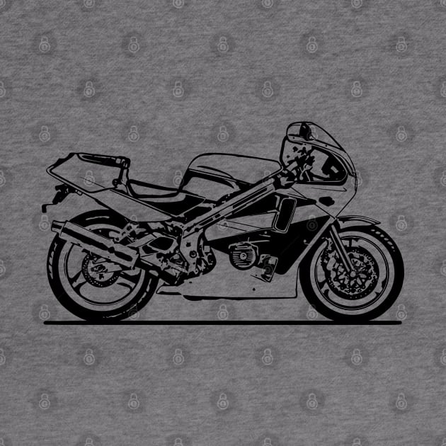 1991 CBR400RR Motorcycle Sketch Art by DemangDesign